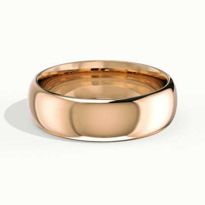 5.5mm Domed Comfort Fit Wedding Band in 10K Rose Gold