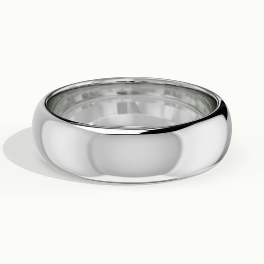 5.5mm Half Round D-Shape Wedding Band in Platinum