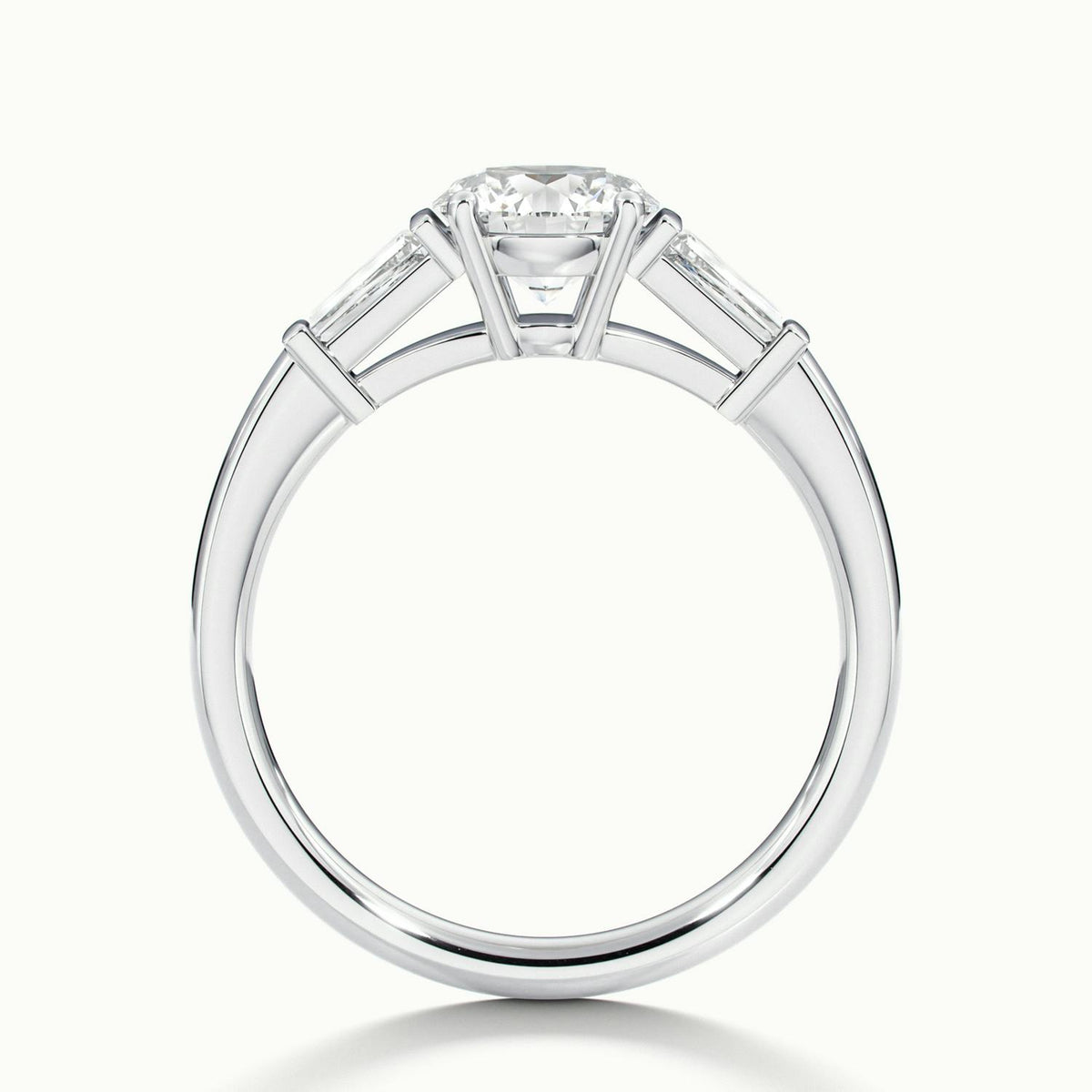 Nyla 1 Carat Round Lab Grown Diamond Three Stone Engagement Ring in 10K White Gold - view 3