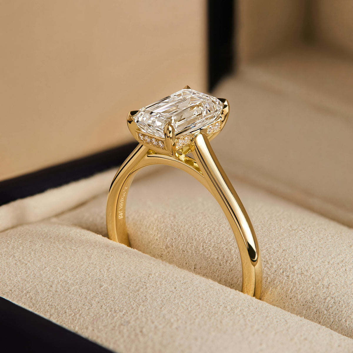 Mira 2.5 Carat Emerald Lab Grown Diamond Solitaire Engagement Ring in 18K Yellow Gold - view 6
