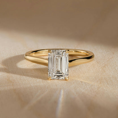 Mira 4.5 Carat Emerald Lab Grown Diamond Solitaire Engagement Ring in 10K Yellow Gold - view 5