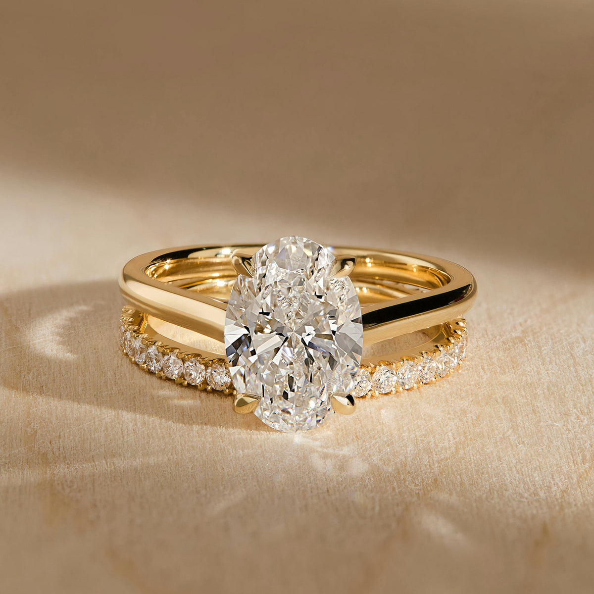 Mira 1 Carat Oval Lab Grown Diamond Solitaire Engagement Ring in 18K Yellow Gold - view 7