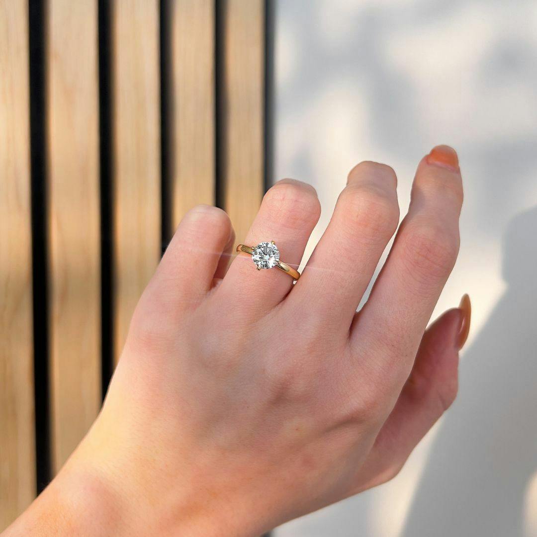 Kaia 1.5 Carat Round Lab Grown Diamond Solitaire Engagement Ring in 14K Yellow Gold - view 7