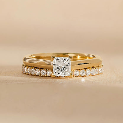 Mira 1.5 Carat Princess Lab Grown Diamond Solitaire Engagement Ring in 14K Yellow Gold - view 6