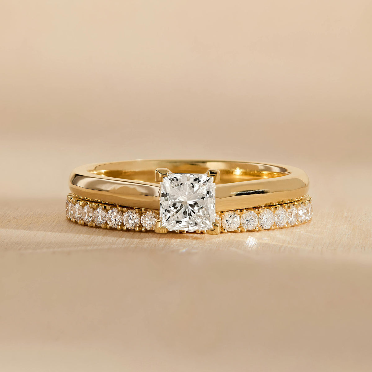 Mira 1.5 Carat Princess Lab Grown Diamond Solitaire Engagement Ring in 10K Yellow Gold - view 6