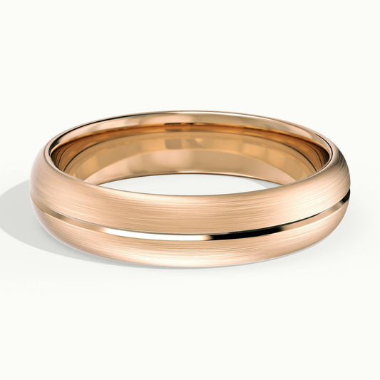 5mm Center Groove Wedding Band in 10K Rose Gold