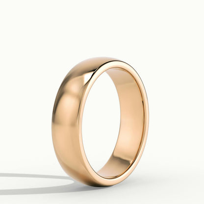 5mm Cushion Profile Wedding Band in 18K Rose Gold