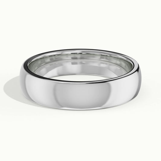 5mm Cushion Profile Wedding Band in 18K White Gold
