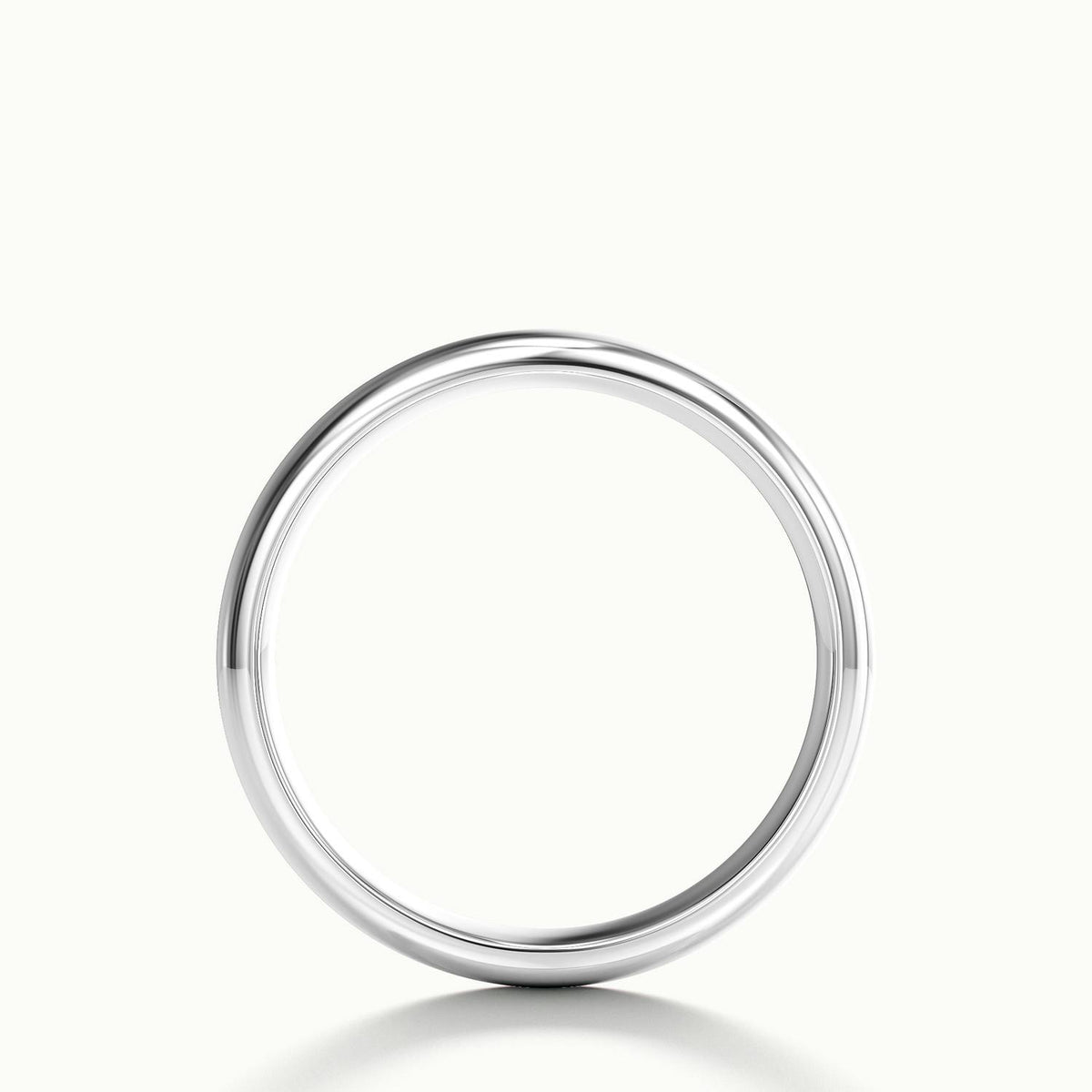 5mm Domed Comfort Fit Wedding Band in 14K White Gold