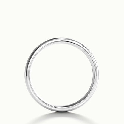 5mm Domed Comfort Fit Wedding Band in 14K White Gold
