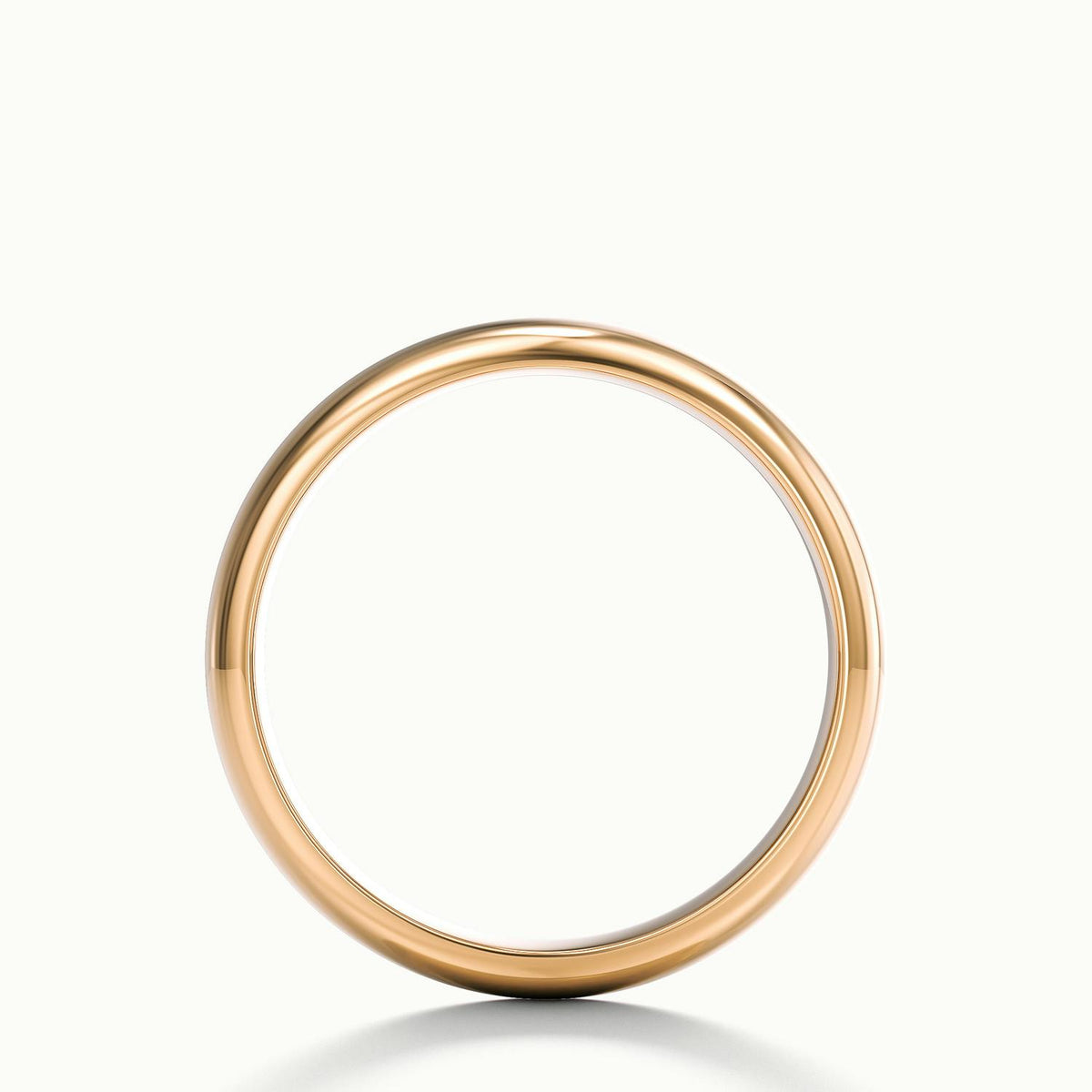 5mm Half Round D-Shape Wedding Band in 10K Rose Gold