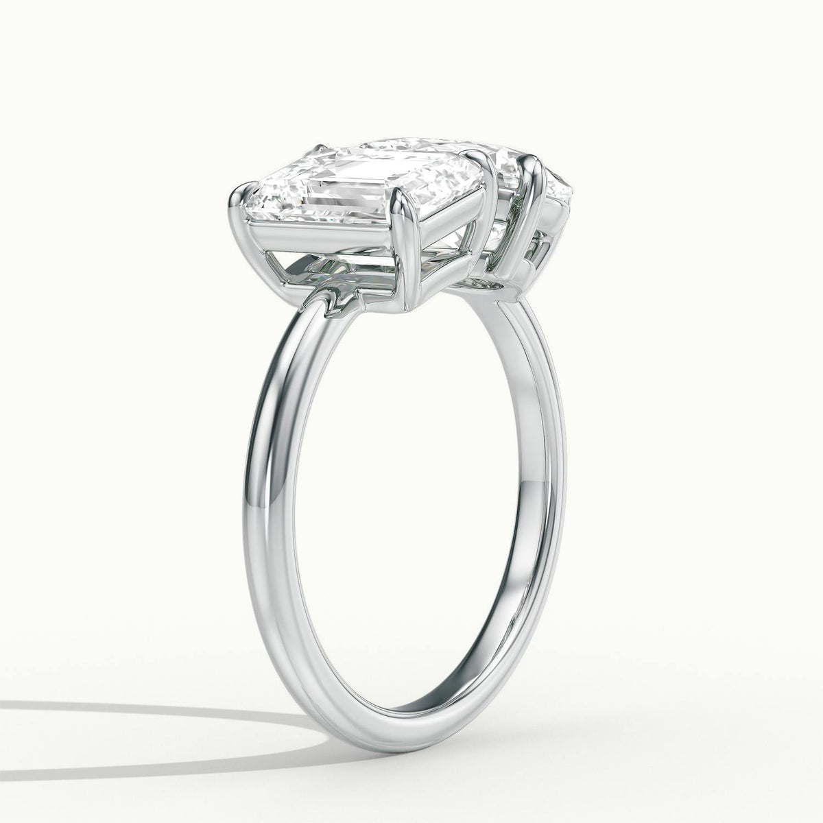 Gemma 2 Carat Emerald & Pear Lab Grown Diamond Toi et Moi Engagement Ring in Platinum - view 4