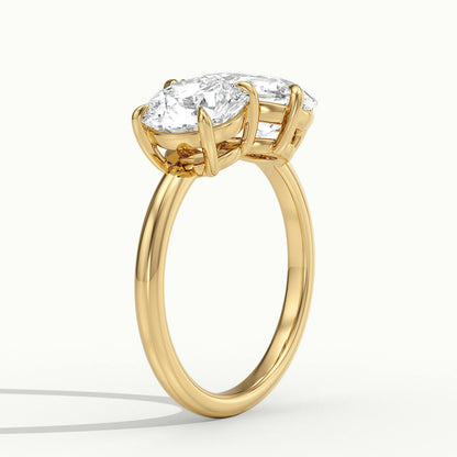 Gemma 2 Carat Round & Pear Lab Grown Diamond Toi et Moi Engagement Ring in 14K Yellow Gold - view 4