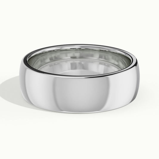 6mm Cushion Profile Wedding Band in 10K White Gold