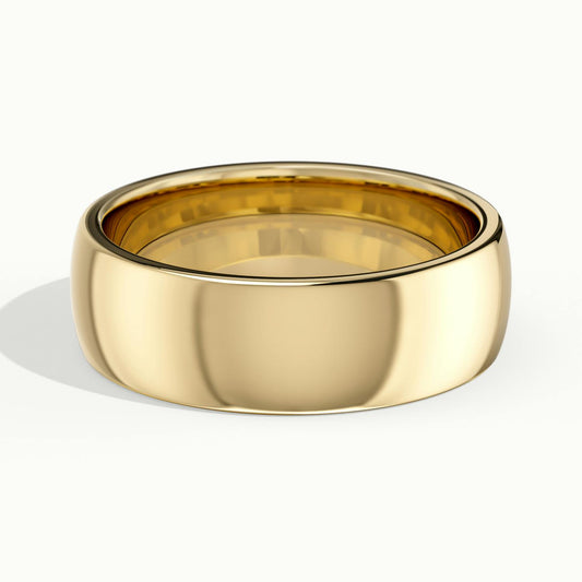 6mm Cushion Profile Wedding Band in 14K Yellow Gold
