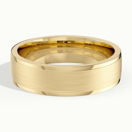 6mm Cut Down Edge Wedding Band in 14K Yellow Gold
