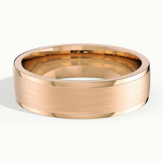 6mm Cut Down Edge Wedding Band in 18K Rose Gold