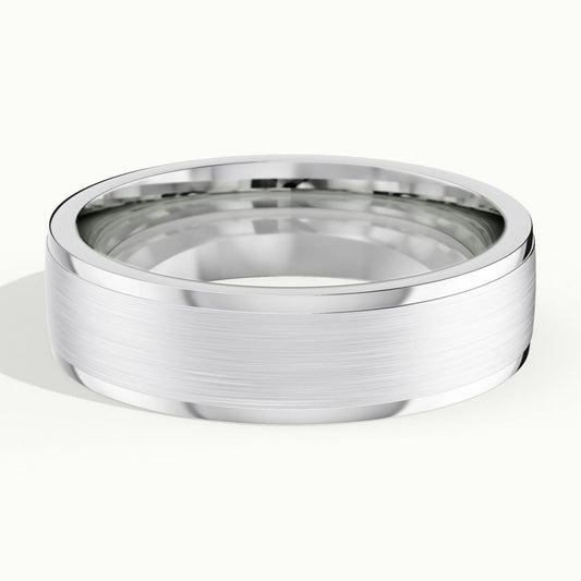6mm Cut Down Edge Wedding Band in Platinum