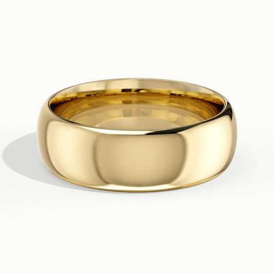 6mm Domed Comfort Fit Wedding Band in 14K Yellow Gold