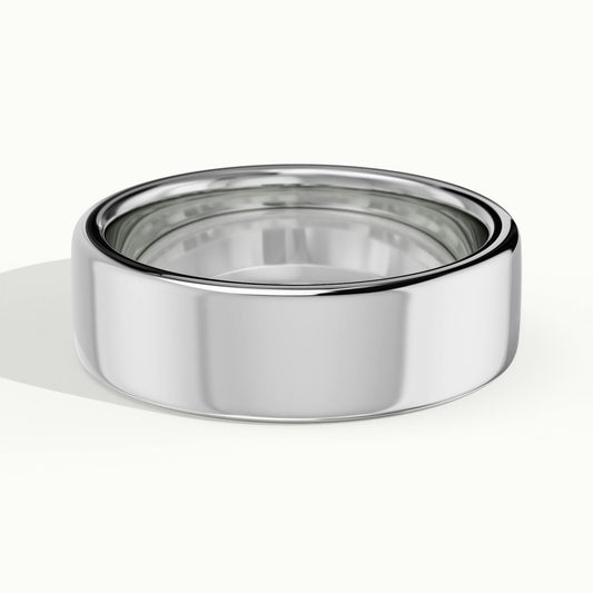 6mm Flat Comfort Fit Wedding Band in 18K White Gold