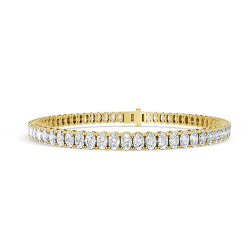 7.00ct Oval Lab Grown Diamond Tennis Bracelet In 14K Yellow Gold