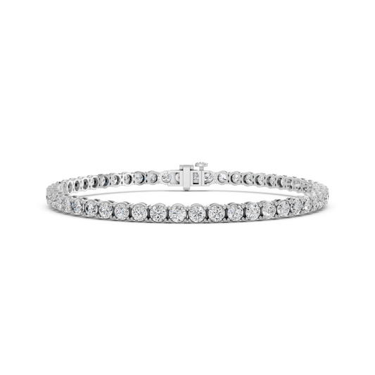 7.00ct Round Lab Grown Diamond 4 Prong Tennis Bracelet In 14K White Gold