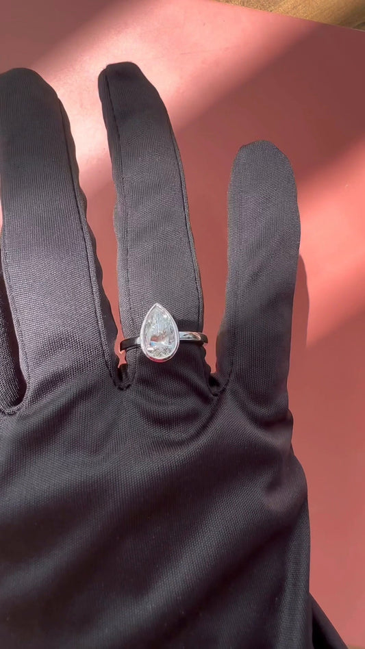 Bezel Moissanite Engagement Ring
