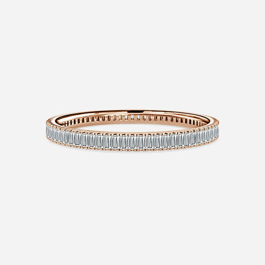 1.00ct Helene Baguette Lab Grown Diamond Full Eternity Wedding Band In 14K Rose Gold (US Size: 5.75)