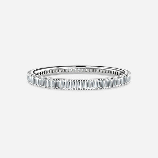 1.00ct Helene Baguette Lab Grown Diamond Full Eternity Wedding Band In 14K White Gold (US Size: 5.25)