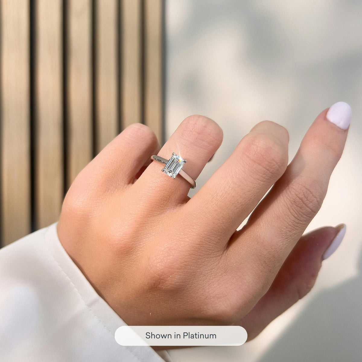 Mira 4.5 Carat Emerald Lab Grown Diamond Solitaire Engagement Ring in 14K Yellow Gold - view 8
