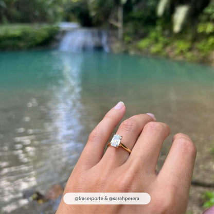 Mira 2.5 Carat Emerald Lab Grown Diamond Solitaire Engagement Ring in Platinum - view 7
