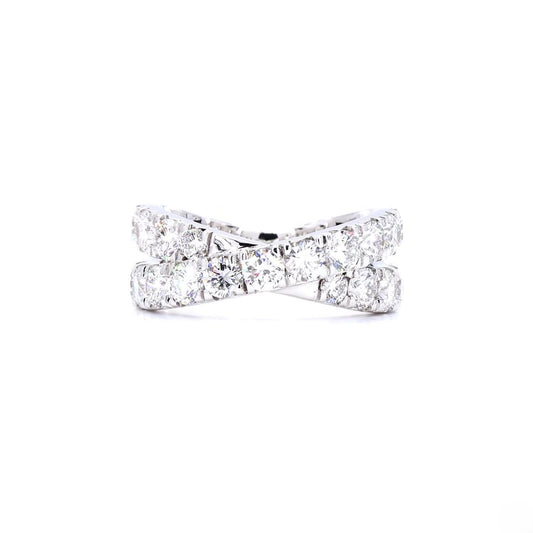 Crossover Half Eternity Band In 14K White Gold