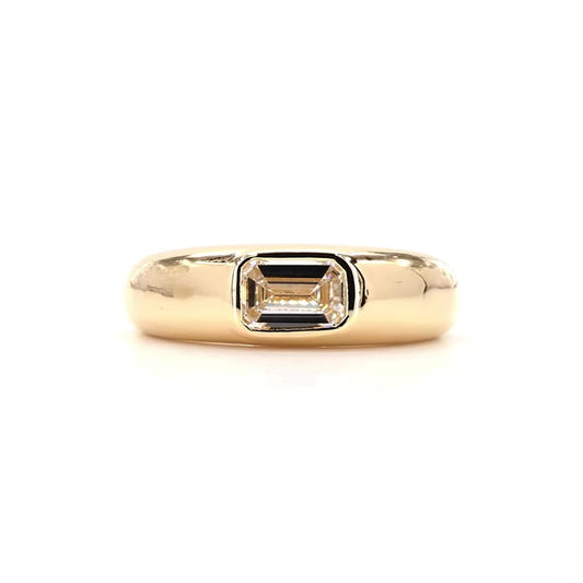 Emerald Dome Engagement Ring In 14K Yellow Gold