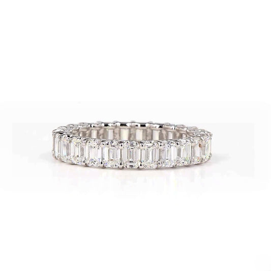 Emerald Lab Grown Diamond Full Eternity Band In 14K White Gold