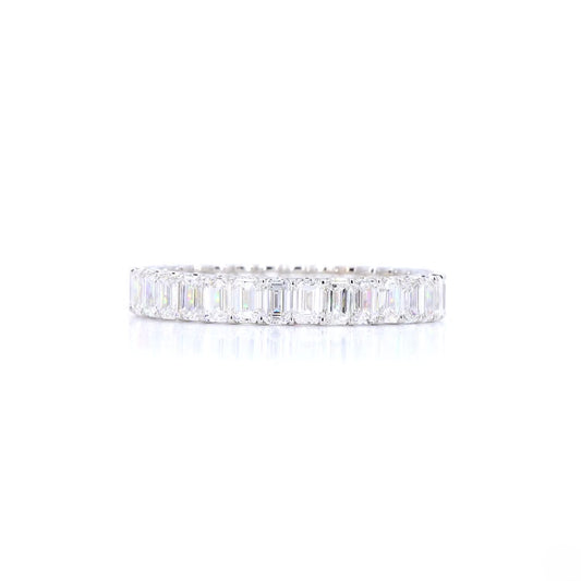 Emerald Shape Full Eternity Band In 14K White Gold