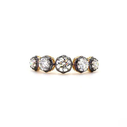 Georgian Half Eternity Band In 14K Yellow Gold
