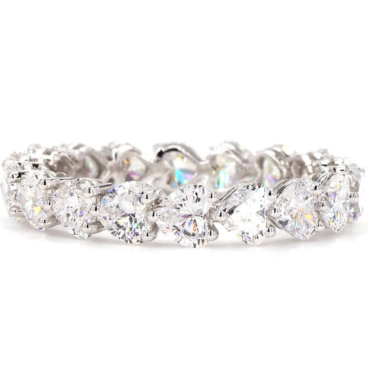 Heart Lab Grown Diamond East-West Full Eternity Wedding Band In 14K White Gold