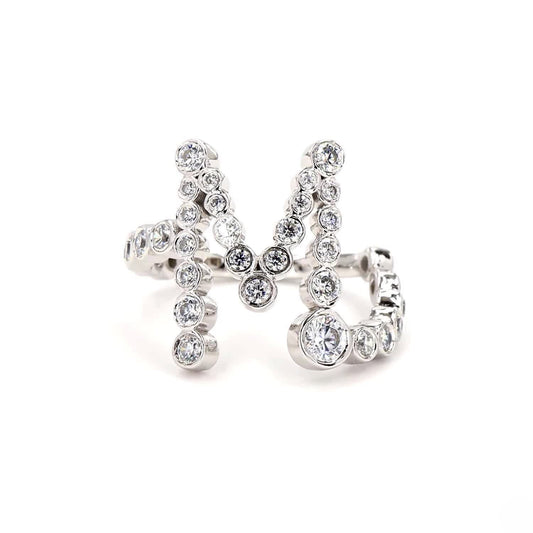INITIAL M 925 Sterling Silver Band