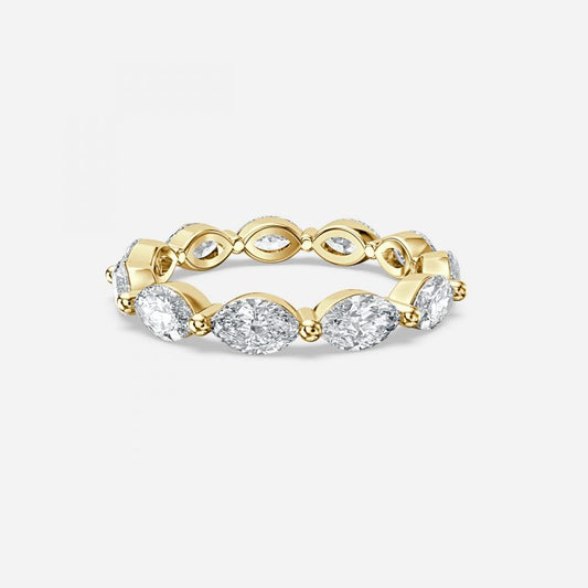 2.2ct Marquise Lab Grown Diamond East West Full Eternity Band In 14K Yellow Gold (US Size: 7)