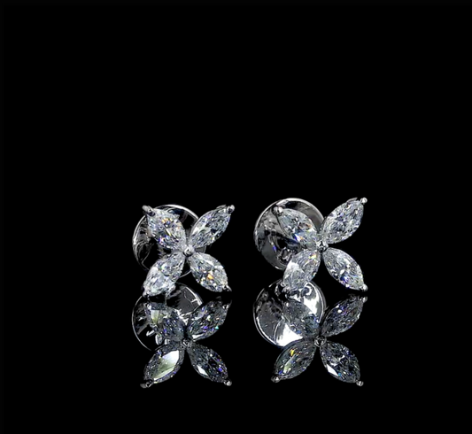 Marquise Moissanite Stud Earrings
