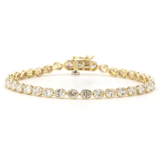Oval Cut Lab Grown Diamond East -West Bracelet In 14K Yellow Gold