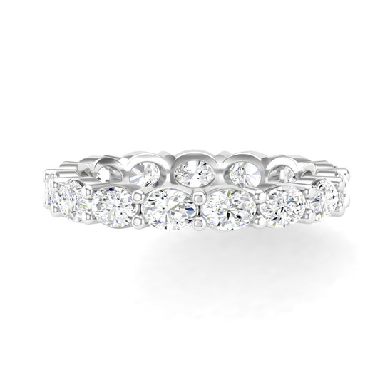 Oval Lab Grown Diamond East-West Full Eternity Wedding Band In 14K White Gold