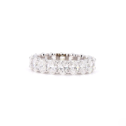 Oval Lab Grown Diamond Full Eternity Band In 14K White Gold