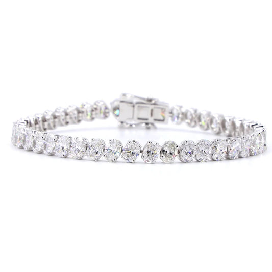 Oval Lab Grown Diamond Tennis Bracelet In 14k White Gold