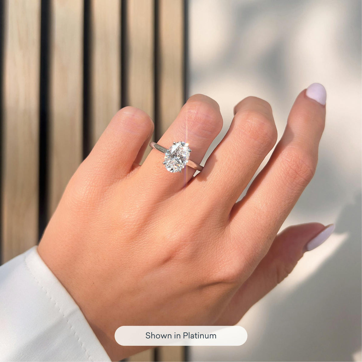 Mira 1.5 Carat Oval Lab Grown Diamond Solitaire Engagement Ring in 14K Rose Gold - view 7