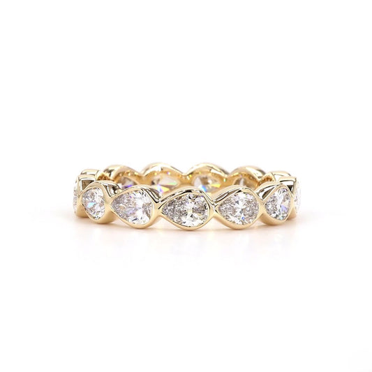 Pear Bezel Full Eternity Band In 14K Yellow Gold