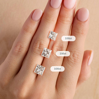 Mira 2 Carat Princess Lab Grown Diamond Solitaire Engagement Ring in 14K White Gold - view 8