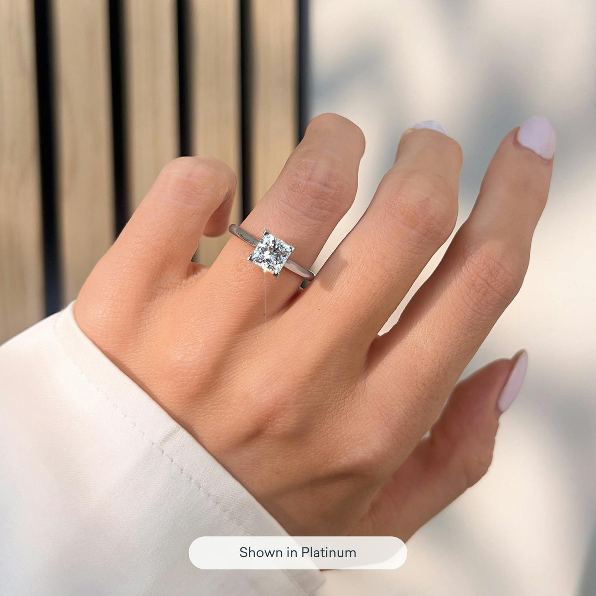 Mira 4 Carat Princess Lab Grown Diamond Solitaire Engagement Ring in Platinum - view 7