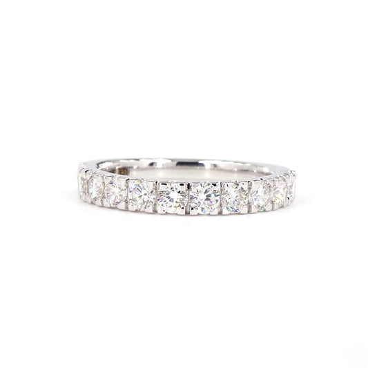 Round Half Eternity Band In 14K White Gold
