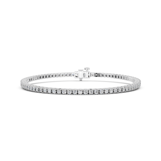 3.00ct Round Lab Grown Diamond 4 Prong Classic Tennis Bracelet In 14K White Gold
